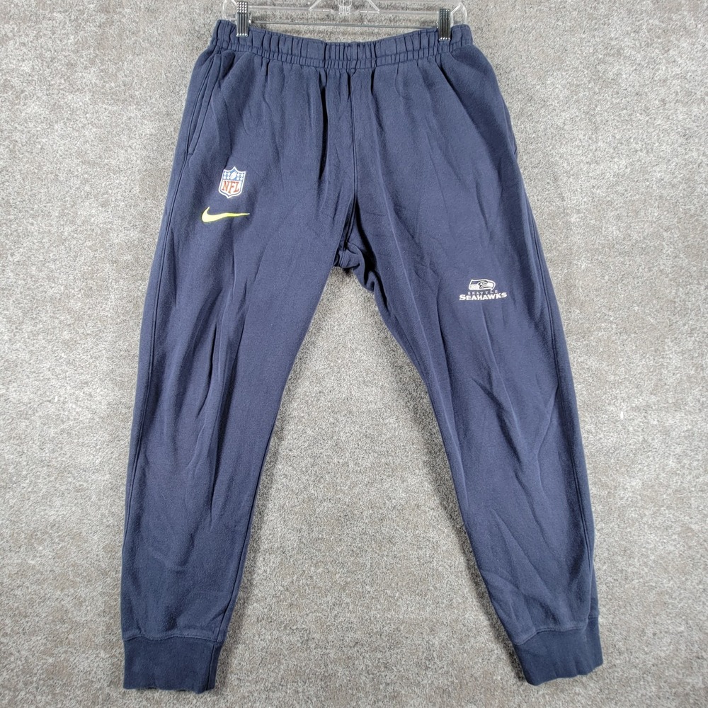 Nike Joggers Pants Mens M Navy Blue Seattle Seahawks NFL Comfy Slash Pockets